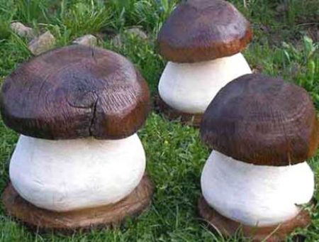 houten paddestoelen voor tuinieren