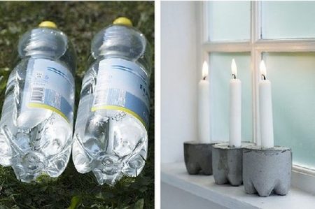 Lamper og lysestaker av plastflasker