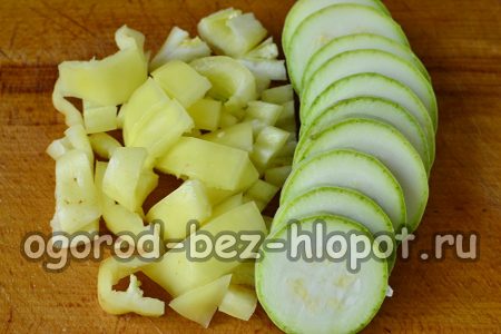 Courgette snijden