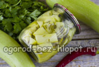 courgette met mosterd en knoflook