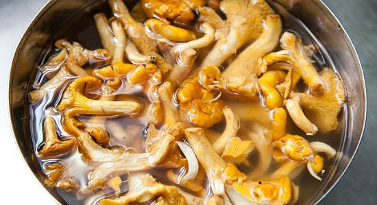 Mga pinakuluang chanterelles