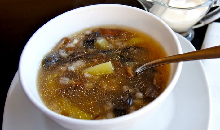 Umbrella Mushroom Soup