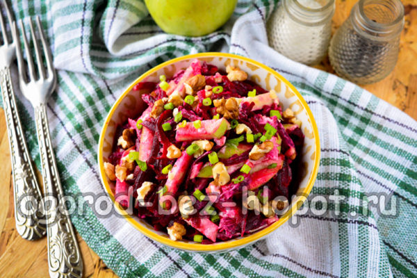 rode bietensalade met klaar appel