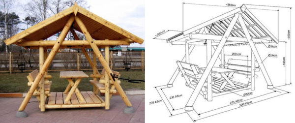 tuinhuisje swing tekening