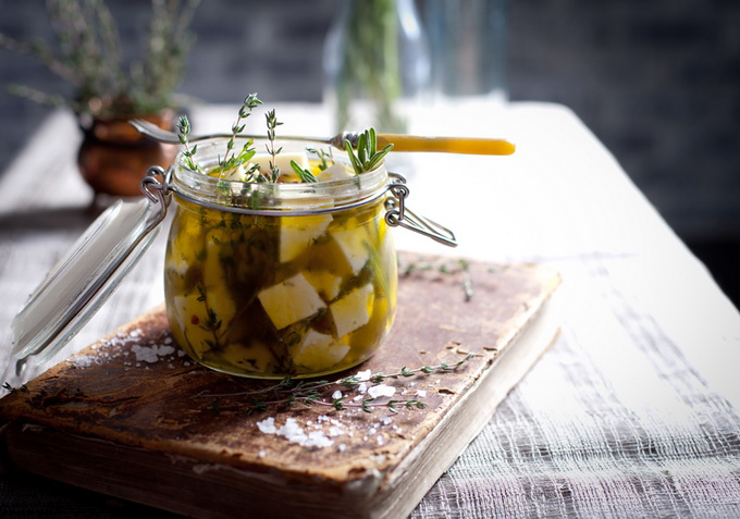 Rosemary marinated cheese