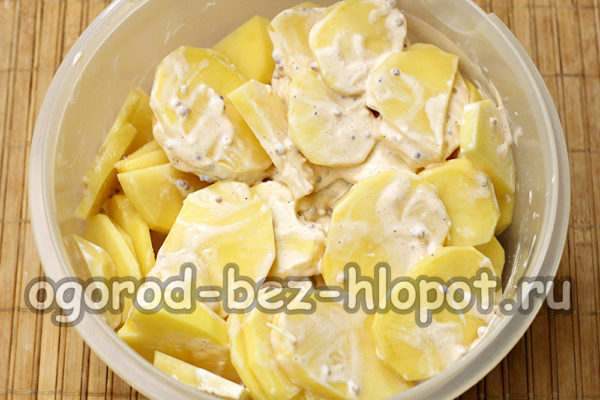 meng aardappels met saus