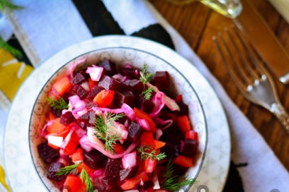 rode bietensalade is klaar