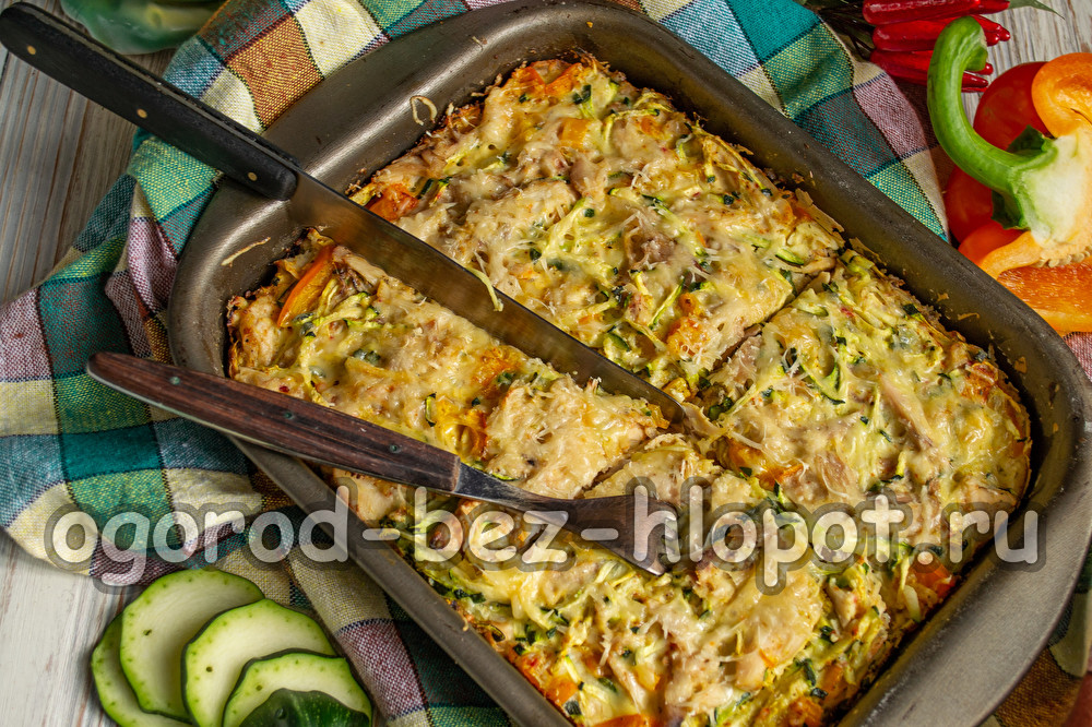 casserole na may zucchini at manok