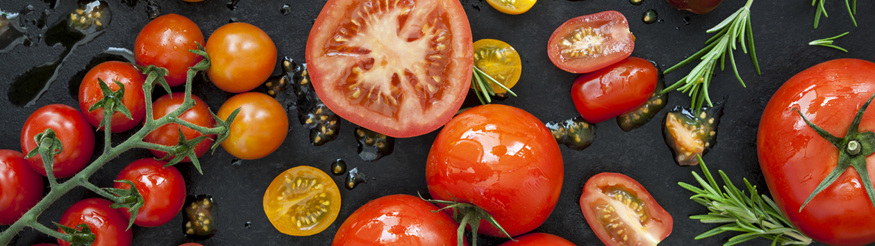 Logo del sito Tutto sui pomodori. Pomodori in crescita. Varietà e piantine.