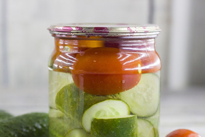 Cucumbers with tomatoes