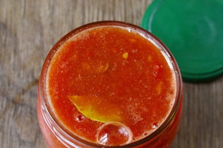 verser le jus de tomates