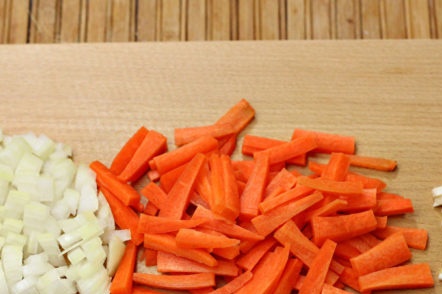 chop carrots and onions